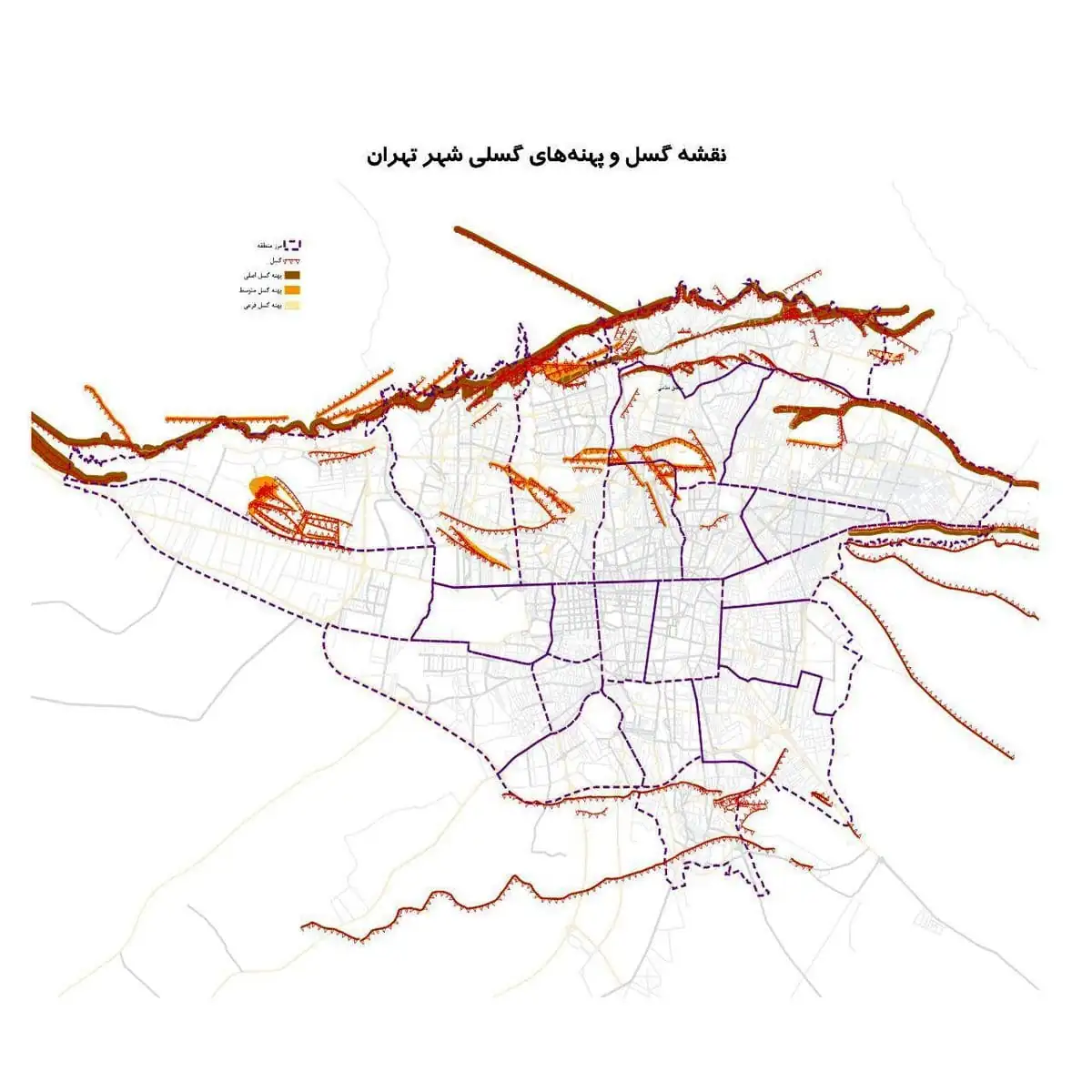 نقشه گسل های تهران