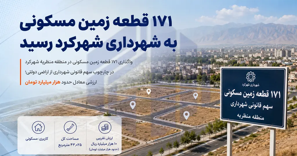 171 residential plots in Shahrkord announcement